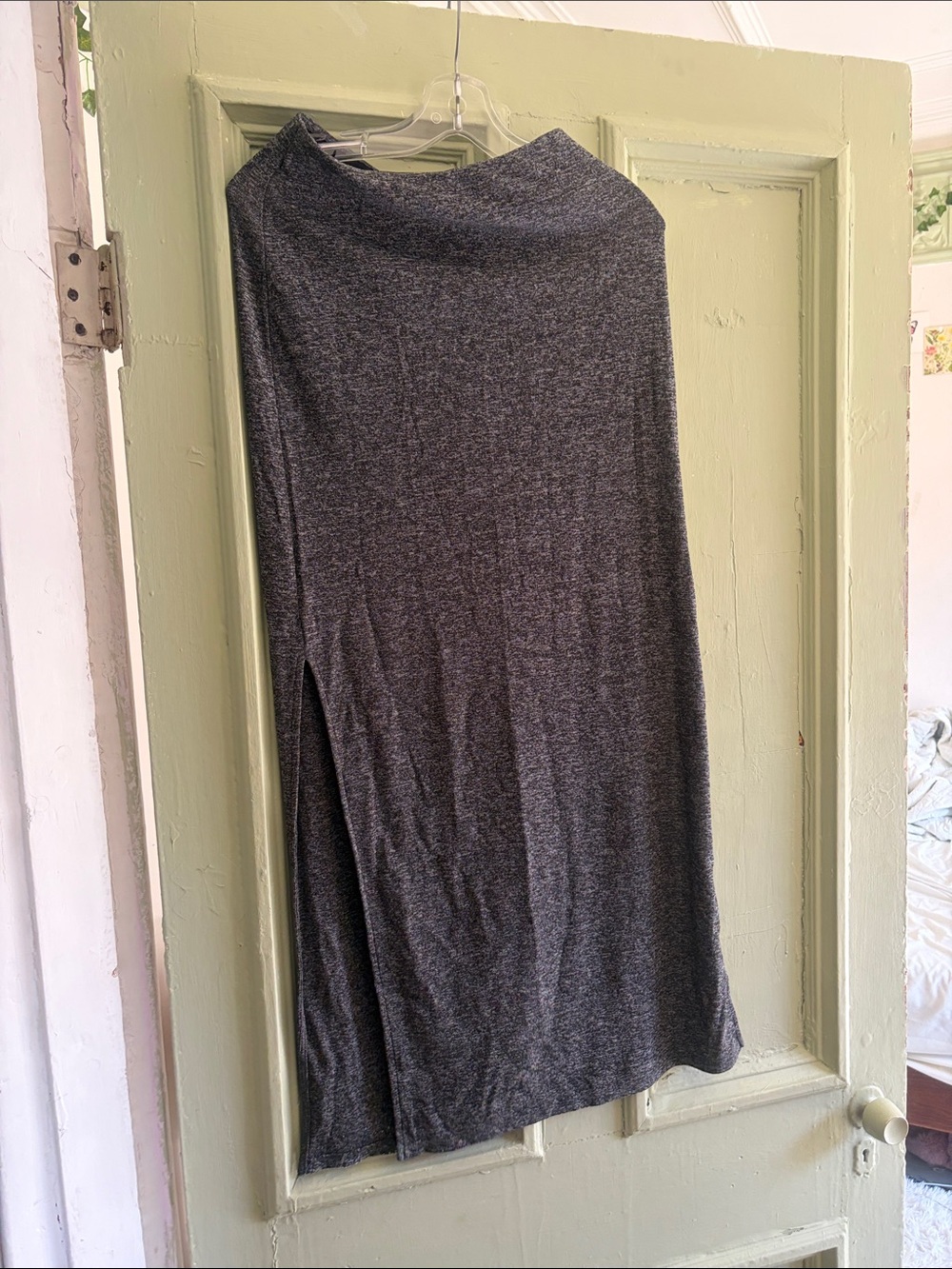Babaton Women's Gray Knit Maxi Skirt